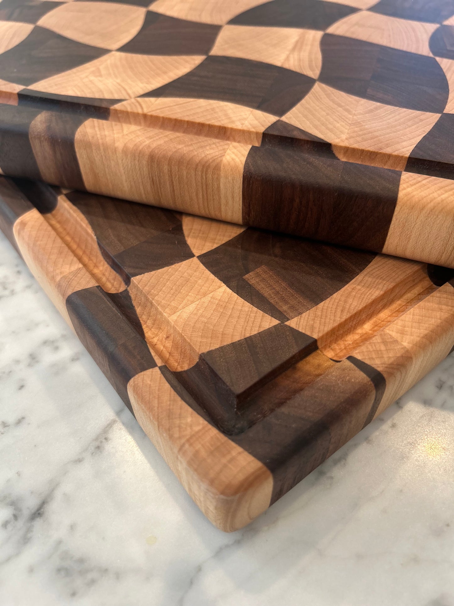 Ripple Checkerboard Artisan Cutting Boards