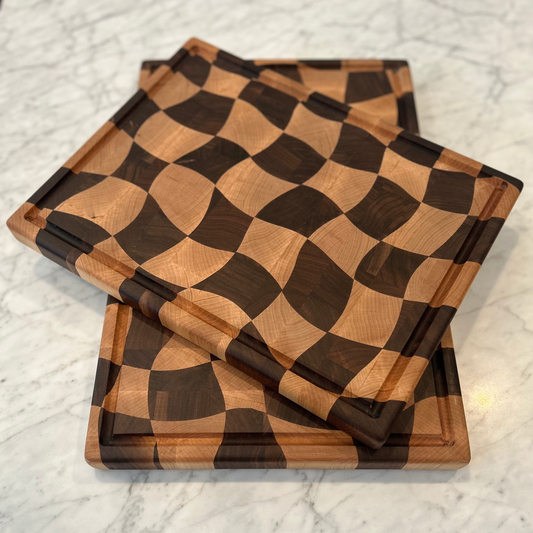 Ripple Checkerboard Artisan Cutting Boards
